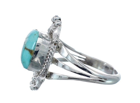 Native American Turquoise Sterling Silver Navajo Ring Size 9 AX128524